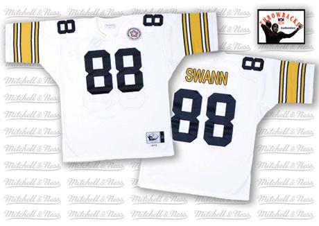 Men's Authentic Lynn Swann Mitchell and Ness Jersey White Road - #88 Throwback NFL Pittsburgh Steelers